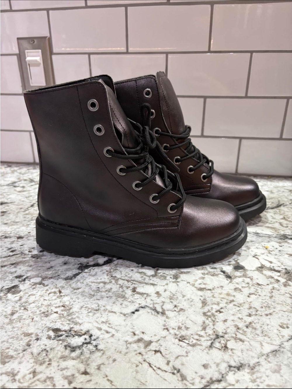 Rogue + Wolf Black Leather Lace-Up Boot